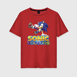 Футболка оверсайз женская Sonic Colours Hedgehog Video game, цвет: красный