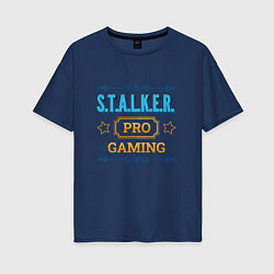 Футболка оверсайз женская S T A L K E R PRO Gaming, цвет: тёмно-синий