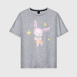 Женская футболка оверсайз Милый Крольчонок Танцует Со Звёздами