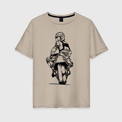 Женская футболка оверсайз Крутой мотоциклист