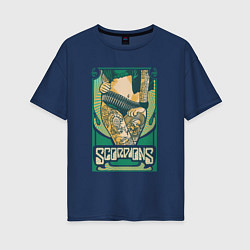 Женская футболка оверсайз Poster Scorpions