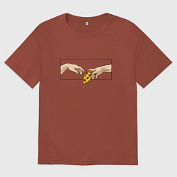 Футболка оверсайз женская Creation of Pizza, цвет: кирпичный