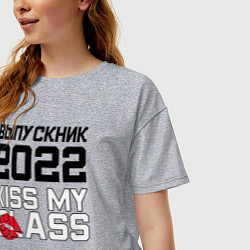 Футболка оверсайз женская Kiss my class, цвет: меланж — фото 2