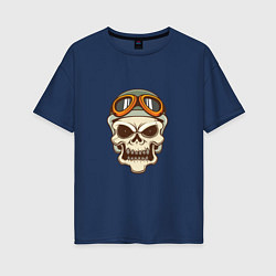 Женская футболка оверсайз Biker - Skull