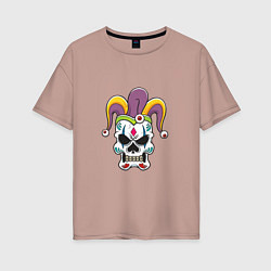 Женская футболка оверсайз Skull Joker