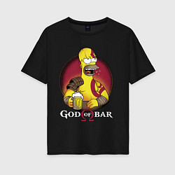 Женская футболка оверсайз Homer god of bar