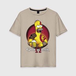 Женская футболка оверсайз Homer god of bar