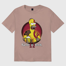 Футболка оверсайз женская Homer god of bar, цвет: пыльно-розовый
