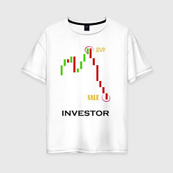 Футболка оверсайз женская Investor, цвет: белый