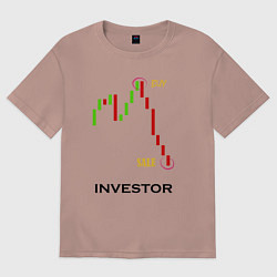 Футболка оверсайз женская Investor, цвет: пыльно-розовый