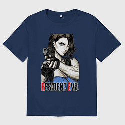 Футболка оверсайз женская Jill RE3, цвет: тёмно-синий