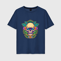 Футболка оверсайз женская Summer - Skull, цвет: тёмно-синий