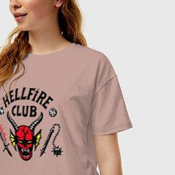 Футболка оверсайз женская Hellfire Club Stranger Things 4, цвет: пыльно-розовый — фото 2