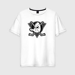 Женская футболка оверсайз Anaheim Ducks Анахайм Дакс Серый