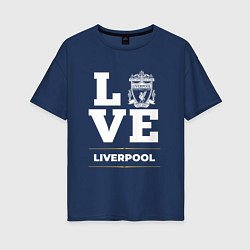 Футболка оверсайз женская Liverpool Love Classic, цвет: тёмно-синий