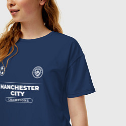 Футболка оверсайз женская Manchester City Форма Чемпионов, цвет: тёмно-синий — фото 2