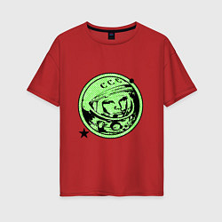 Женская футболка оверсайз Gagarin in green