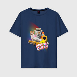 Женская футболка оверсайз Colorful drama queen