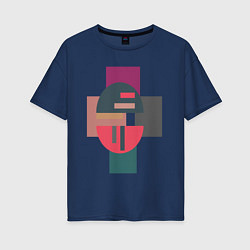 Женская футболка оверсайз Абстракт геометрические цветные фигуры Abstraction