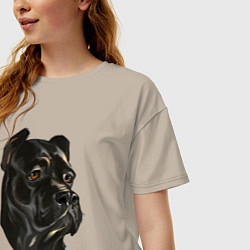 Футболка оверсайз женская Портрет Кане-корсо, цвет: миндальный — фото 2