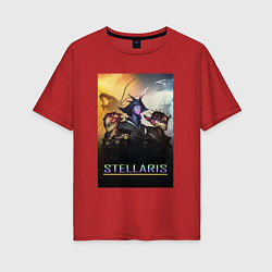 Женская футболка оверсайз Stellaris, alien