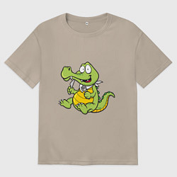 Женская футболка оверсайз Hungry Crocodile