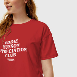 Футболка оверсайз женская Eddie Munson Appreciation Club, цвет: красный — фото 2