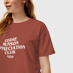 Футболка оверсайз женская Eddie Munson Appreciation Club, цвет: кирпичный — фото 2
