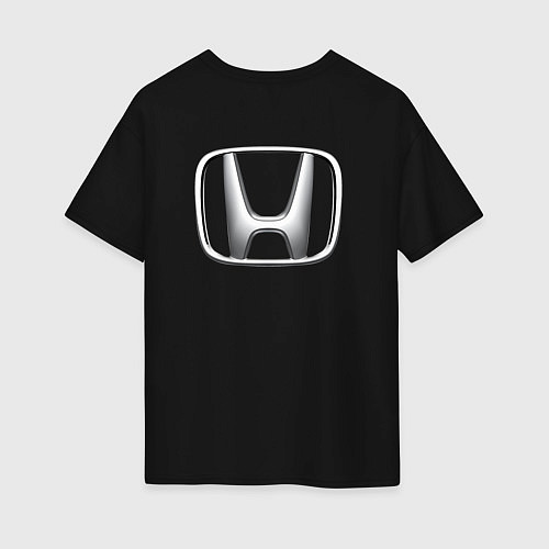 Женская футболка оверсайз HONDA ХОНДА LOGO спина / Черный – фото 2