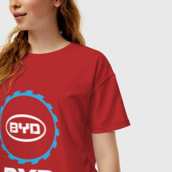 Футболка оверсайз женская BYD в стиле Top Gear, цвет: красный — фото 2