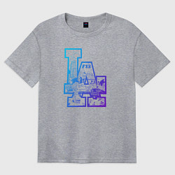 Футболка оверсайз женская Los angeles lakers баскетбол, цвет: меланж