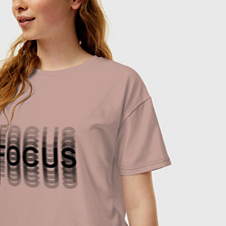 Футболка оверсайз женская FOCUS: BLACK, цвет: пыльно-розовый — фото 2