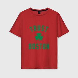 Футболка оверсайз женская Trust Boston, цвет: красный
