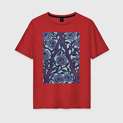 Женская футболка оверсайз Samarkande Flower Pattern Цветочный орнамент