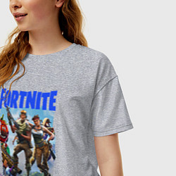 Футболка оверсайз женская FORTNITE ПЕРСОНАЖИ ИГРЫ, цвет: меланж — фото 2