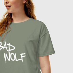 Футболка оверсайз женская Bad Wolf злой волк, цвет: авокадо — фото 2