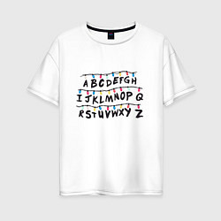 Женская футболка оверсайз STRANGER THINGS ALPHABET