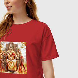 Футболка оверсайз женская Верховный бог Сварог, цвет: красный — фото 2