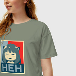 Футболка оверсайз женская Anya HEH - Spy x Family, цвет: авокадо — фото 2