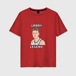 Футболка оверсайз женская Larry Legend, цвет: красный