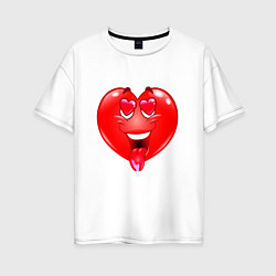 Женская футболка оверсайз THE HEART IN LOVE