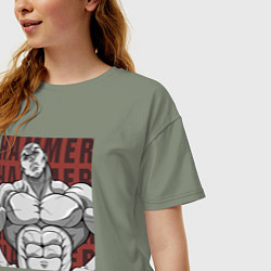 Футболка оверсайз женская Джек Хаммер, цвет: авокадо — фото 2