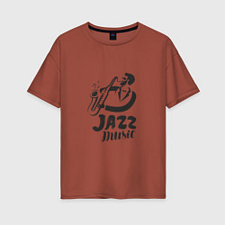 Женская футболка оверсайз Music Jazz