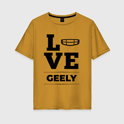 Футболка оверсайз женская Geely Love Classic, цвет: горчичный