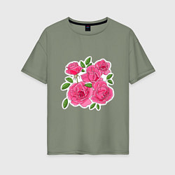 Женская футболка оверсайз Летне-розовое настроение