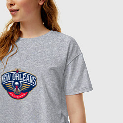 Футболка оверсайз женская Нью-Орлеан Пеликанс NBA, цвет: меланж — фото 2