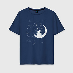 Женская футболка оверсайз Cat In Space