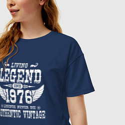 Футболка оверсайз женская Живая легенда 1976 года, цвет: тёмно-синий — фото 2