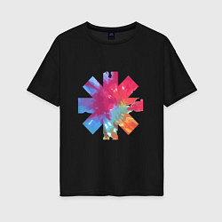 Футболка оверсайз женская RHCP Color, цвет: черный