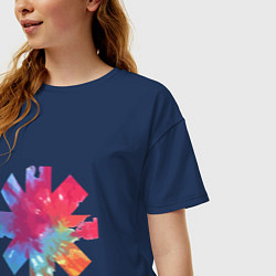 Футболка оверсайз женская RHCP Color, цвет: тёмно-синий — фото 2